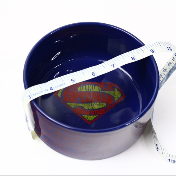 DC Superman Ceramic Dog / Pet Bowl Food Or Water 28oz 3-1/2 Cups New - Picture 5 of 7